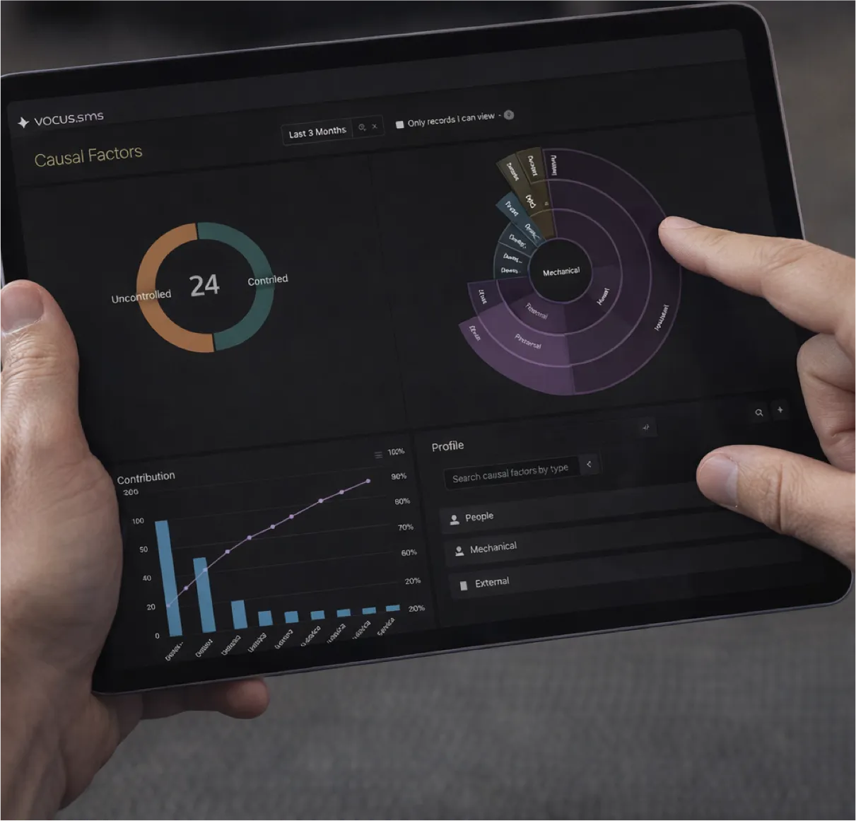 VOCUS SMS demo on ipad